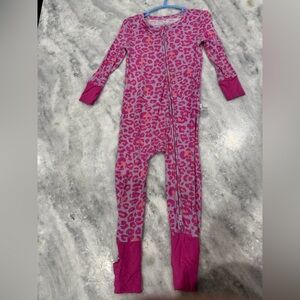 Posh Peanut Pink Leopard Print Kids Footie